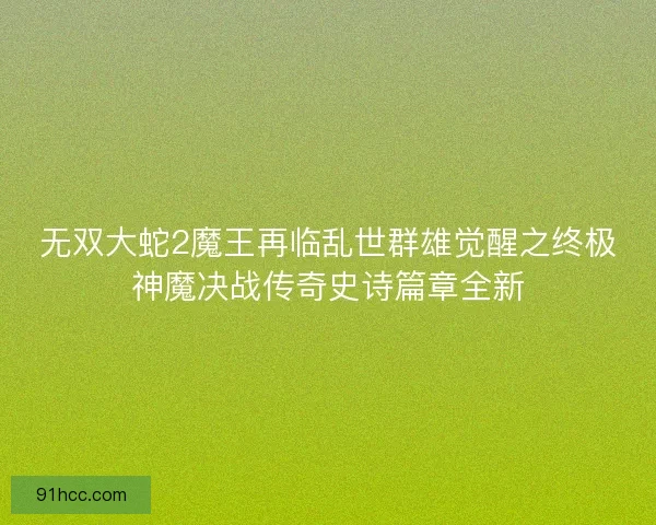 无双大蛇2魔王再临乱世群雄觉醒之终极神魔决战传奇史诗篇章全新